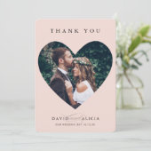 MODERNE WEDING Pärchen Foto Herzrahmen rot Rosa Einladung (Stehend Vorderseite)