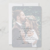 MODERNE WEDING Pärchen Foto Herzrahmen rot Rosa Einladung (Rückseite)