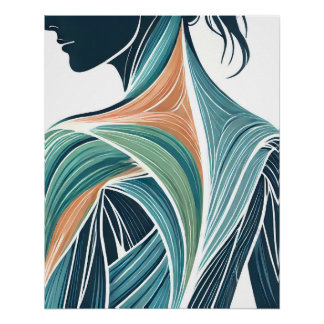 Moderne weibliche Muskelanatomie Kunst Poster