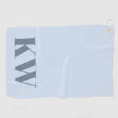 Moderne weiche blaue Monogramm-Initialen personali Golfhandtuch (Horizontal)