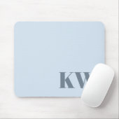 Moderne weiche blaue Monogramm-Initialen personali Mousepad (Mit Mouse)