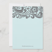 Moderne, weiche Blauer Blauer Blauer Blumenwirl Ba Einladung (Rückseite)