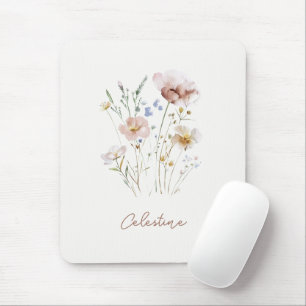 Moderne weiche florale benutzerdefinierte Name Mousepad