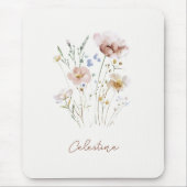 Moderne weiche florale benutzerdefinierte Name Mousepad (Vorne)