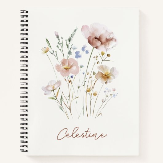 Moderne weiche florale Personalisierung Notizblock (Vorderseite)