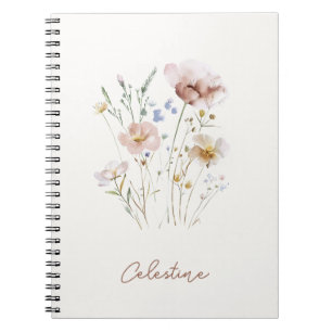 Moderne weiche florale Personalisierung Notizblock