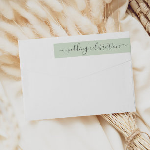 Moderne weiche grüne Skripthochzeit