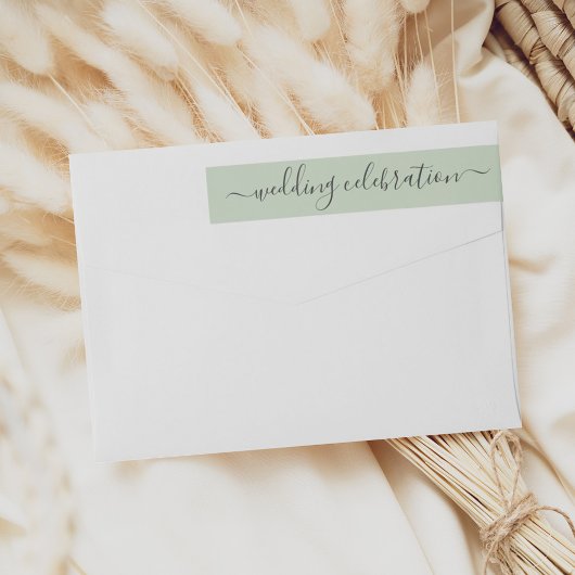 Moderne weiche grüne Skripthochzeit