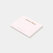 Moderne weiche hellrosa individuelle Namen und Tex Post-it Klebezettel (angewinkelt)