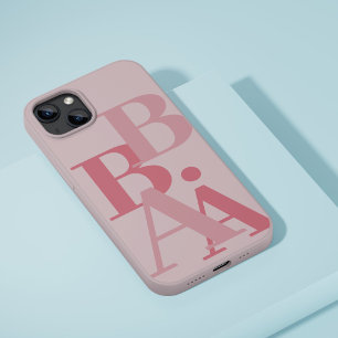 Moderne weiche rosa Anfangsbuchstaben minimalistis iPhone 16 Pro Hülle