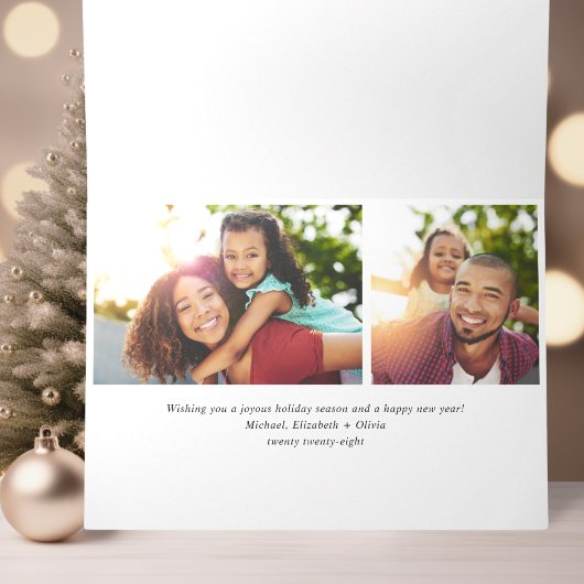 Moderne Weihnachten 3 Fotos Happy Holidays Karte
