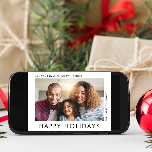 Moderne Weihnachten 3 Fotos Happy Holidays Karte