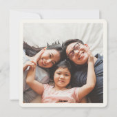 Moderne Weihnachten Beige Rahmen Foto Square (Rückseite)