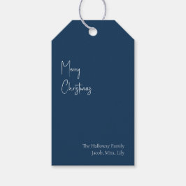 Moderne Weihnachten | Blue Family Gift Tags Geschenkanhänger