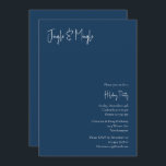 Moderne Weihnachten | Blue Jingle and Mingle Einladung<br><div class="desc">Dieses moderne Weihnachtsfest | Blau Jingle und Mingle Einladung ist perfekt für Ihr minimalistisches Shabby Chic boho blau und weiß Urlaub Gruß. Die minimale whimsical handgeschriebene Kalligraphie ist delikat und rustikal, bleibe elegant und elegant. Sie werden feststellen, dass alles über dieses Produkt bearbeitbar ist, also fühlen Sie sich frei, Bilder...</div>