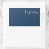 Moderne Weihnachten | Blue Large Rectangle Gift La Rechteckiger Aufkleber (Tasche)