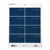 Moderne Weihnachten | Blue Rectangle Gift Label (Vorne)