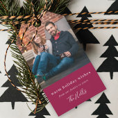 Moderne Weihnachten | Burgundy Maroon Couple Foto Geschenkanhänger