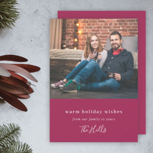 Moderne Weihnachten   Couple Foto Burgundy Maroon