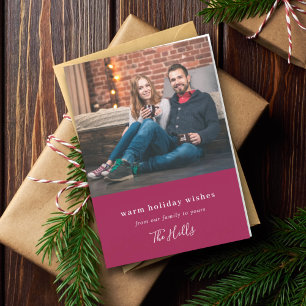 Moderne Weihnachten   Couple Foto Burgundy Maroon