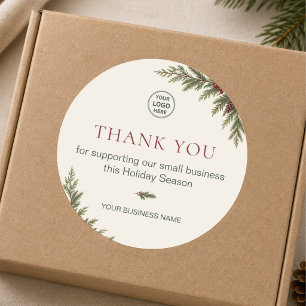 Moderne Weihnachten Danke schön für Kleinunternehm Runder Aufkleber