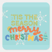 Moderne Weihnachten - der Spaß der Jahreszeit Quadratischer Aufkleber (Vorderseite)