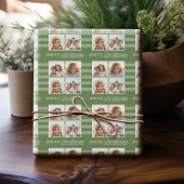 Moderne Weihnachten - einfach grünes und weißes Fo Geschenkpapier