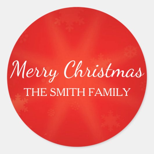 Moderne Weihnachten einfach rot und weiß Schneeflo Runder Aufkleber (Vorderseite)