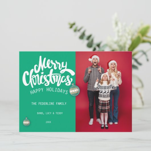 Moderne Weihnachten Einladung (Stehend Vorderseite)