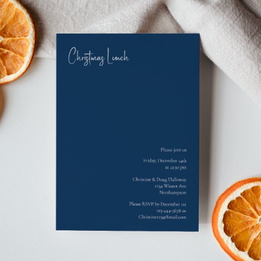 Moderne Weihnachten | Einladung zum Blue Lunch