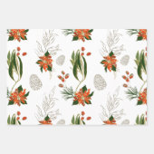 Moderne Weihnachten Florals Grüne Geschenkpapier Set (Vorderseite 2)
