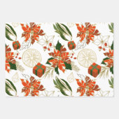 Moderne Weihnachten Florals Grüne Geschenkpapier Set (Vorderseite)