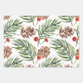 Moderne Weihnachten Florals Grüne Geschenkpapier Set (Vorderseite 3)