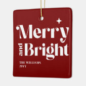 Moderne Weihnachten froh und hell Keramikornament (Links)