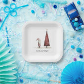 Moderne Weihnachten froh und hell Winter Pappteller (Party)