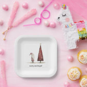 Moderne Weihnachten froh und hell Winter Pappteller (Party)
