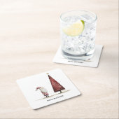 Moderne Weihnachten froh und hell Winter Rechteckiger Pappuntersetzer (Vor Ort)