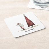 Moderne Weihnachten froh und hell Winter Rechteckiger Pappuntersetzer (angewinkelt)