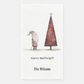 Moderne Weihnachten froh und hell Winter Serviette (Vorderseite)