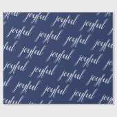 Moderne Weihnachten fröhlich blau Geschenkpapier (Flach)