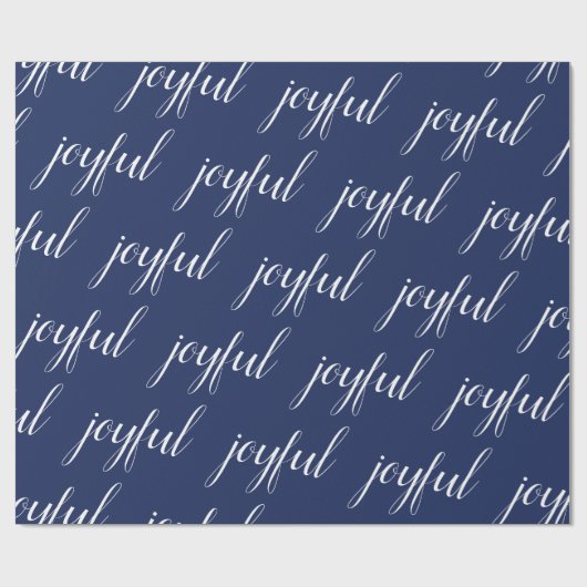 Moderne Weihnachten fröhlich blau Geschenkpapier (Flach)