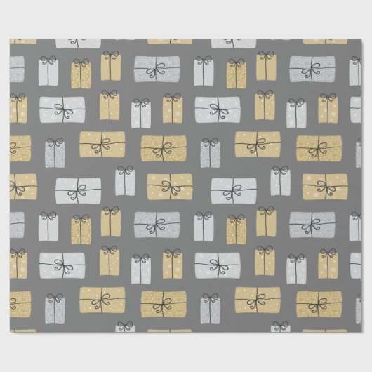 Moderne Weihnachten Gegenwart Doodles Geschenkpapier (Flach)