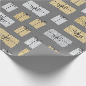 Moderne Weihnachten Gegenwart Doodles Geschenkpapier (Ecke)