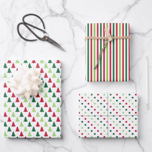 Moderne Weihnachten Geschenkpapier Set (Vorderseite)