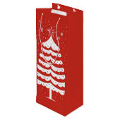 Moderne Weihnachten Geschenktüte Für Weinflaschen (Rückseite Schrägansicht)