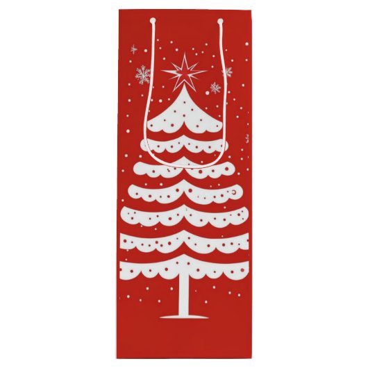 Moderne Weihnachten Geschenktüte Für Weinflaschen (Vorderseite)