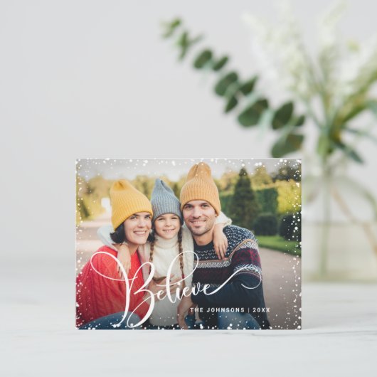 Moderne Weihnachten glauben FOTO Gruß (Stehend Vorderseite)