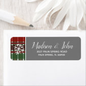 Moderne Weihnachten Graue Karierte Schneeflocken (Insitu)