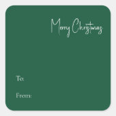 Moderne Weihnachten | Grün bis quadratisch Quadratischer Aufkleber (Vorderseite)