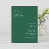 Moderne Weihnachten | Grün essen trinken und Merke Einladung (Stehend Vorderseite)